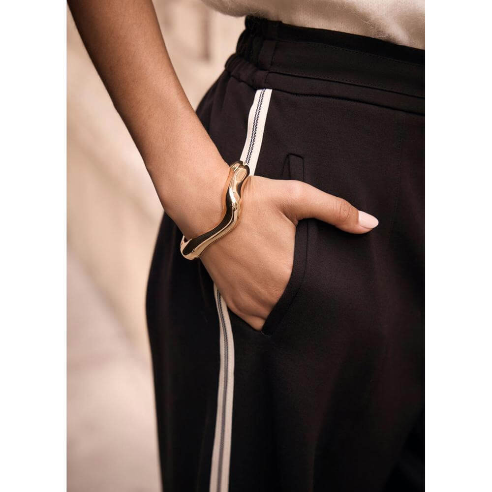 Mint Velvet Gold Tone Irregular Wave Bangle